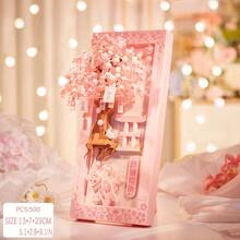 Nuevo conjunto decorativo de bloques de construcción montados a mano con marco con forma de corazón y flor en forma de corazón en flor, adorno de escritorio, artesanía - Flores exuberantes, adecuado para el Día de San Valentín, el Día de la Madre, regalos de cumpleaños, regalos navideños de alta gama