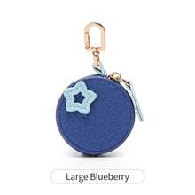 Fruit Coin Purse Cute Leather Pendant Style Keychain Earphone Bag AirTag Cover Finder GPS Tracker Case Mini Storage Bag - Multicolor - View 8