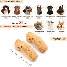Willjoy Dog Chew Toys For Aggressive Chewers, Tough Dog Toys For Aggressive Chewers, Pine Wood And Nylon Indestructible Dog Toy, Bacon Flavor Large Dog Toys To Keep Them Busy - Gói 2 CurveBones - Xem 7