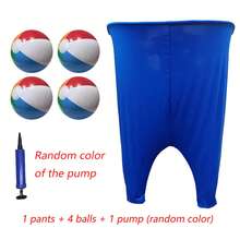 6 件套新款奶奶裤庭院游戏，1 条游戏裤 + 4 个球 + 1 个气泵（颜色随机）