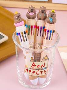 Random Cute Capybara Animal Shaped Ballpoint Pens, 10 Colors, Student Reward, Gift. Suitable For Office, School Prizes. Campus Writing Tool, Back To School, Halloween, Christmas Gifts