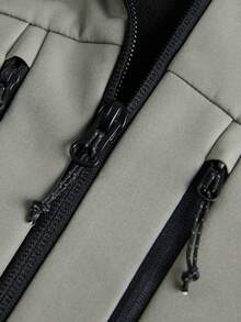 TECTOP 男士保暖连帽夹克，多拉链口袋，户外徒步滑雪软壳外套，秋冬季 - 綠色 - 查看 7