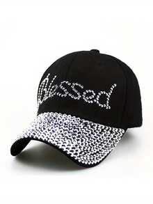 Sombrero de sol de moda para comercio transfronterizo, estilo deportivo hip hop con decoración de letras con tachuelas, adecuado para senderismo, camping, fiestas