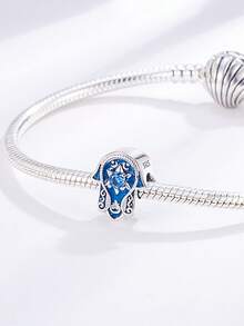 1 pièce Chapeau de sorcière d'Halloween, Squelette de cercueil, Strass étoile bleue de la paume, Charme perlé BOO, Bracelet créatif DIY Collier Petit cadeau - Multicolore - Voir 2