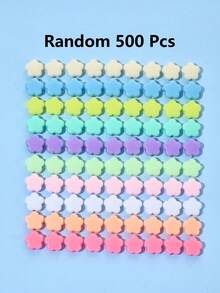 100/200/500pcs 15mm Acrylic Matte Pentagram Beads, Spring Colors, For DIY Handmade Bracelets And Necklaces, Educational Beads To Promote Intellectual Development