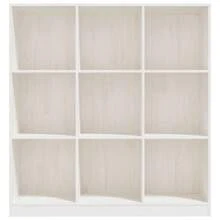 Libreria/divisorio Larryhot 104x33,5x110 cm in pino massiccio, resistente e durevole, facile da montare, stile decorativo, adatto per riporre soprammobili, statuette, libri, piccoli oggetti, ecc. - Bianco - Visualizzare 6