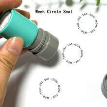 1pc Star-Shaped Stamp For Journaling, Daily Planner, Self-Inking Black Ink Stamp - Sunday Maru Seal - View 4