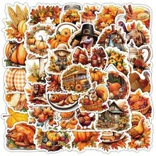 25 Pcs Per Pack No Repeat Thanksgiving Stickers Fall Stickers For Holiday Decoration,DIY Crafts,Art Journal, Laptop, Gift Decoration