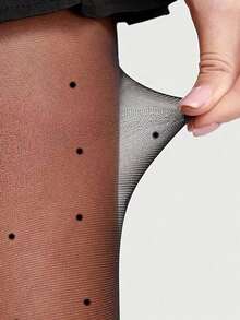 1 Pair Cute Heart Pattern Jacquard Tights For Women, High Waist Stirrup Pantyhose, XS-M