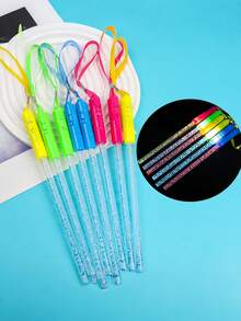 16 bețe luminoase din fibră optică, bețe LED, accesorii luminoase pentru petreceri, baghete cu fibră optică, bețe LED intermitente, potrivite pentru petreceri, nunți, Halloween, sărbători de Anul Nou, culori aleatorii (inclusiv, dar fără a se limita la, culorile afișate) - Multicolor - Vizualizare 8