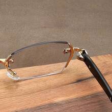 1pcs Unisex Ultra-Light Frameless Glasses - Vintage Diamond Cut Edge, Classic Unisex Computer Glasses, Sturdy Iron Frame, Unisex Glasses - Silver - View 7