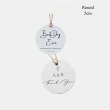 50pcs Custom Wedding Favor Tags, 4-8cm Double-Side Printed Round Personalized Gift Tags With Logo Or Picture, Colorful Printable Labels With Jute String, DIY Paper Tags Cards For Bottles, Clothing, Food Packing, Gift Cards For Party, Anniversary, Wedding, Business, Thank You Tags, Customized Hang Tags - tròn - Xem 9