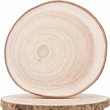 2 Stücke runde natürliche Holzscheiben für Tischmittelstücke / Basteln / Malen / Tischdekoration / Hochzeitsdekoration / DIY Projekte / Weihnachtsdekoration