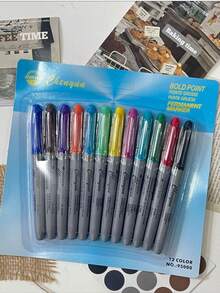 2 Sets Different Colored Markers, Including 12 Colored Markers And 10 Black Permanent Markers. These Marker Pens Are , Waterproof, And Quick Drying, Suitable For Use In Classrooms And Offices, As Well As For Back To School Painting Supplies