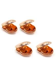 4pcs Classic Smooth Single Tooth Hip Hop Grillz Set, Adjustable Unisex Party Stage Props