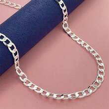 1pc Fashionable Curb Chain Necklace, Men's Accessory, Gift For Father, Boyfriend, Necklace/Accessory, Stylish