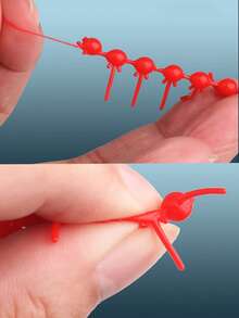 100/200pcs Reusable Soft Tail Dynamic Reverse Bottom Fishing Lures - Red - View 5