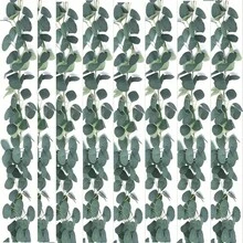 1/2pcs Handmade Artificial Green Money Leaf Eucalyptus Wreath Vine Plant, Suitable For Indoor And Outdoor Party Decor, Garland, Wedding Arch, Durable Plastic, No Power Needed