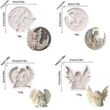 1 pezzo Stampo in silicone a forma di angelo lunare, ali di angelo ragazza - Stampo per resina - Strumento fai-da-te per decorazione domestica - Stampo per colata di gioielli, argilla, resina, gesso - Grigio Chiaro - Visualizzare 2