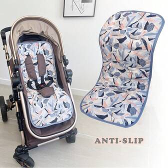 防滑婴儿推车垫，艺术抽象印花，舒适通用，适用于婴儿汽车安全座椅和背带。