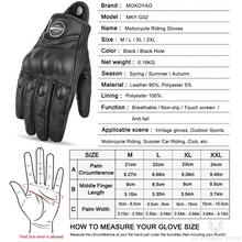ALPINES FOX New Motorcycle Cycling Gloves Black Summer Leather Motocross Scooter Gloves Retro Biker Touchscreen Motorcyclist Gloves