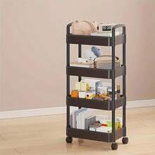 1 件节省空间的 3/4 层储物架，浴室收纳架，落地式多功能搁架，适用于浴室、厨房、办公室、客厅，易于组装，可移动，馈赠佳品