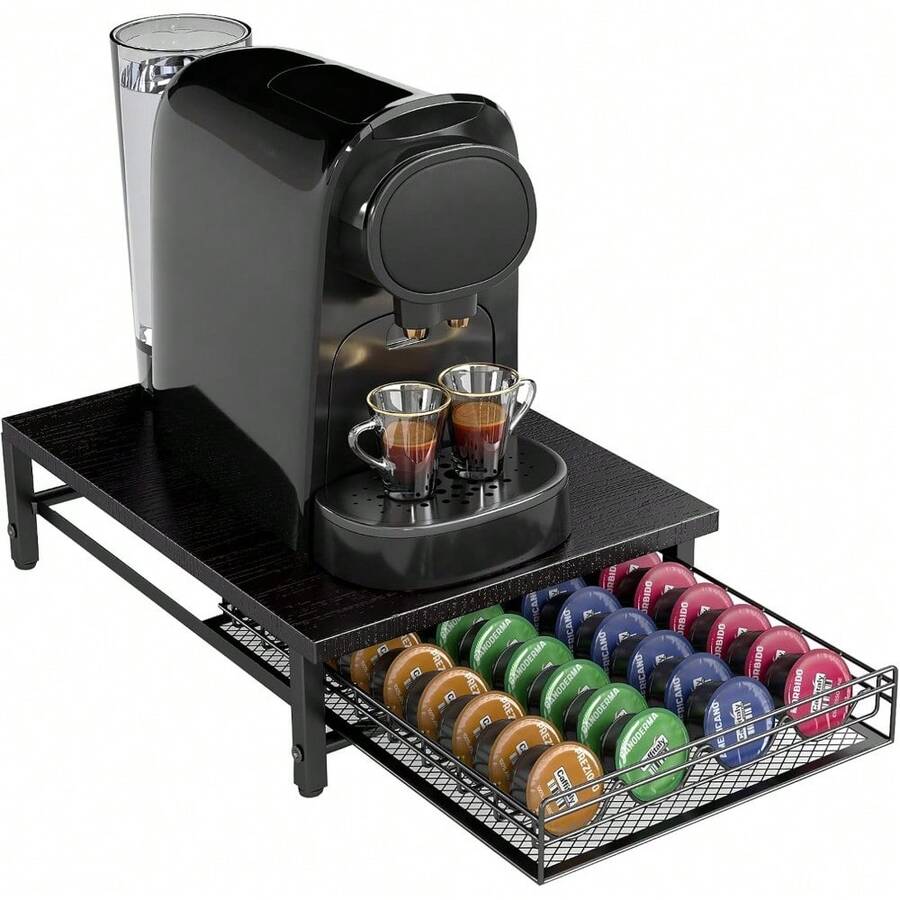 Shoze Coffee Pod Drawer Holder For Capsule 35pcs For ® OriginalLine Pods Drawer Coffee Machine Storage Organizer Stand Sliding For Kitchen Countertop - Black - View 1