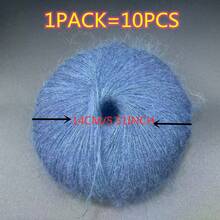 10pcs Mohair Yarn, Soft & Fluffy, Suitable For DIY Knitting, Crochet Sweater, Scarf, Cardigan, Hat - Multicolor - View 2