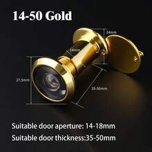 Spioncino grandangolare a 200 gradi con lente in vetro ad alta definizione, copertura girevole per la privacy, anti-furto e anti-rotazione, adatto per porte di camere d'albergo e vari tipi di porte - Multicolore - Visualizzare 18