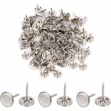 100pcs Heavy Duty Thumb Tacks, Flat Push Pins Bulletin Board Upholstery Tacks Decorative Nails Thumbtacks Wall Hanging Photos Home Furniture Sofa Crafts Office Decor Silver