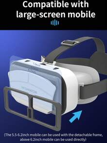 Viar 3D Virtual Reality VR Glasses Headset Helmet Devices Lenses Goggles Smart For 4.7-7.0 Inch Smartphones, Virtual Reality Headset For Movies And Games