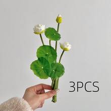 1PC/3PCS 10in Realistic Lotus Flowers - Artificial Water Lily Decor For Fish Tank/TV Cabinet, No-Fade Floral Arrangement, Zen Home Centerpiece Vase Not Included