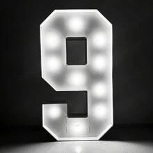 1Pc 73cm/28.7inch Light Up Digital Marquee Frame White Lights KT Board Number 0-9 Plug-In KT Board With Bracket Party Decorative Light Birthday Party Anniversary Decoration,Christmas - White - View 13