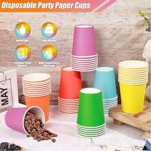 20pcs 9oz Thick Disposable Colored Paper Cups, Reusable Colored Party Cups For DIY, Suitable For Coffee, Milk, Juice, Hot Tea, Wedding, Family Gathering, Camping Picnic, Party Decoration, Birthday, Housewarming, Gender Reveal, Christmas, Thanksgiving, Halloween, Easter - Yellow - View 4