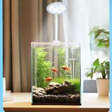 Aquarium Light For 1 To 3 Gal Fish Tank (Dimmable White+Blue+Red LED) USB Full Spectrum 5W 7W Dimmable Small Fish Tank Light Lamp, Adjustable Brightness Fish Tank Light For Open Terrarium,Planted Tank,Round Fish Tank ,Square Fish Tank