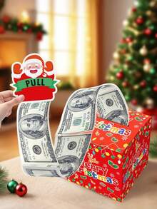 1 set Boîte-cadeau de Noël pour argent, Boîte-cadeau surprise du Père Noël, Décoration de Noël, Ornements de Noël, Support à surprise en espèces amusant pour amis, petites amies, épouses, sœurs, accessoire parfait pour fête de vacances, cadeau de fête de Noël, faveur de fête de vacances, décoration de Noël