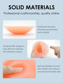 2 Pcs Invisible Adhesive Round-Shaped Silicone Buttock Pads, Padded Butt Enhancer Inserts, Hips Booty Lifter - Dusty Pink - View 4