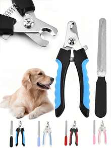 1/2 piezas Cortaúñas y recortadores para mascotas perros y gatos - Con protector para evitar el corte excesivo, incluye lima - Herramientas profesionales de aseo para mascotas - Multicolor - Ver 1
