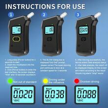 Professional Alcohol Tester - High Precision 0.001% BAC, LCD Display, Portable Breath Alcohol Detector, Suitable For Personal/Commercial Use - Black - View 5