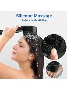 Plastic Shower Head Set, Wall-Mounted Hanger, Super Strong Spray, 1.5m Black Soft Hose, With Bracket, Suitable For Home Bathroom - Black - View 6