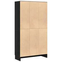 Libreria Larryhot in rovere nero 82,5 x 30,5 x 150 cm, robusta e durevole, facile da montare, stile decorativo, adattA, Per riporre soprammobili, statuette, libri, piccoli oggetti, ecc. - nero - Visualizzare 6