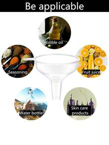 4/1pc/ Three Pieces Set (Including Test Tube And Dropper) Kitchen Funnel Filling Bottle, Water Bottle Funnel Can Be Used For Liquids And Powders, Small Funnel Suitable For Kitchen Juice, Laboratory Skin Care, Toner, Essential Oil, Reusable, Kitchen Small Tools