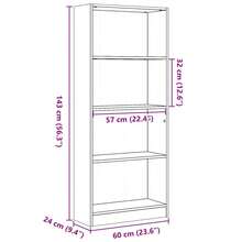 Libreria Larryhot in legno vecchio 60x24x143 cm in legno ingegnerizzato, resistente e durevole, facile da montare, stile decorativo, adattA, Per riporre soprammobili, statuette, libri, piccoli oggetti, ecc. - Castano - Visualizzare 9