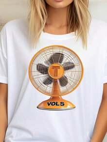 Tennessee VOLS T-Shirt, Perfect For Game Days, Sual Wear,  Gatherings, Sports Events, Taiating220g White Cotton Short Sve T-Shirt Is The Best Gift For , Best , Relats, Let Them Feel Cool And Comfortable In Summer - 白2 - 查看 8