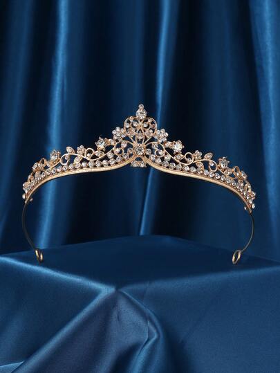 Tiare e corone dorate per donne, corone di principessa con strass per donne e ragazze, piccola fascia per capelli con corona dorata per donne, per costumi di Ognissanti, feste, balli, spose, compleanni