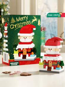 1292 Stücke Weihnachts Mikropartikel Bauklötze Set, Haus Bauklötze Konstruktionsspielzeug, inklusive Weihnachtsmann, Rentier, Schneemann, Weihnachtshaus, Weihnachtsstrumpf Bauklötze, DIY Bauklötze Spielzeug, Feiertags Dekorationen, Weihnachtsparty Dekorationen, geeignet als Weihnachtsgeschenke.