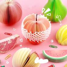 1pc Creative 3D Fruit Shape Sticky Notes Paper, Cute Office Stationery Gift - Multicolor - View 3