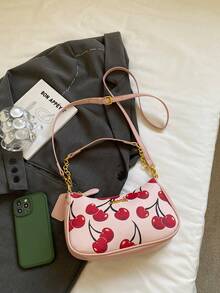 1pc Women's Solid Color PU Shoulder Bag, Versatile Underarm Bag For Work Commute, Adjustable Strap Crossbody Bag