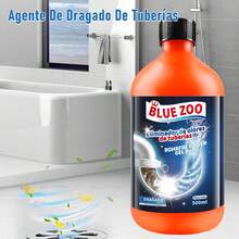 Limpiador de desagües de alta resistencia de 500 ml, color naranja, potente para destapar tuberías de cocina y baño, fácil de usar, para sistemas sépticos. - Líquido - Ver 4