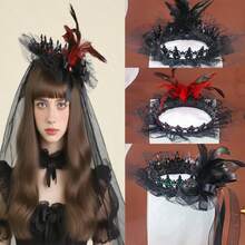 1 Peça Acessório de Coroa Gótica Estilo Halloween para Mulheres, Acessório de Fantasia e Festa Preta